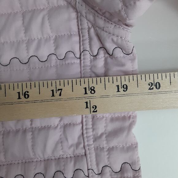 Vintage Reversible Quilted Jacket Down Filled Baby Pink Embroidered Puffer Coat - Picture 11 of 13